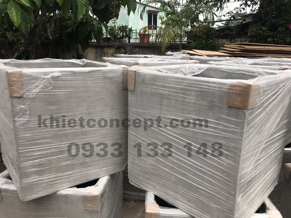 chậu xi măng vuông 70x70 chất lượng